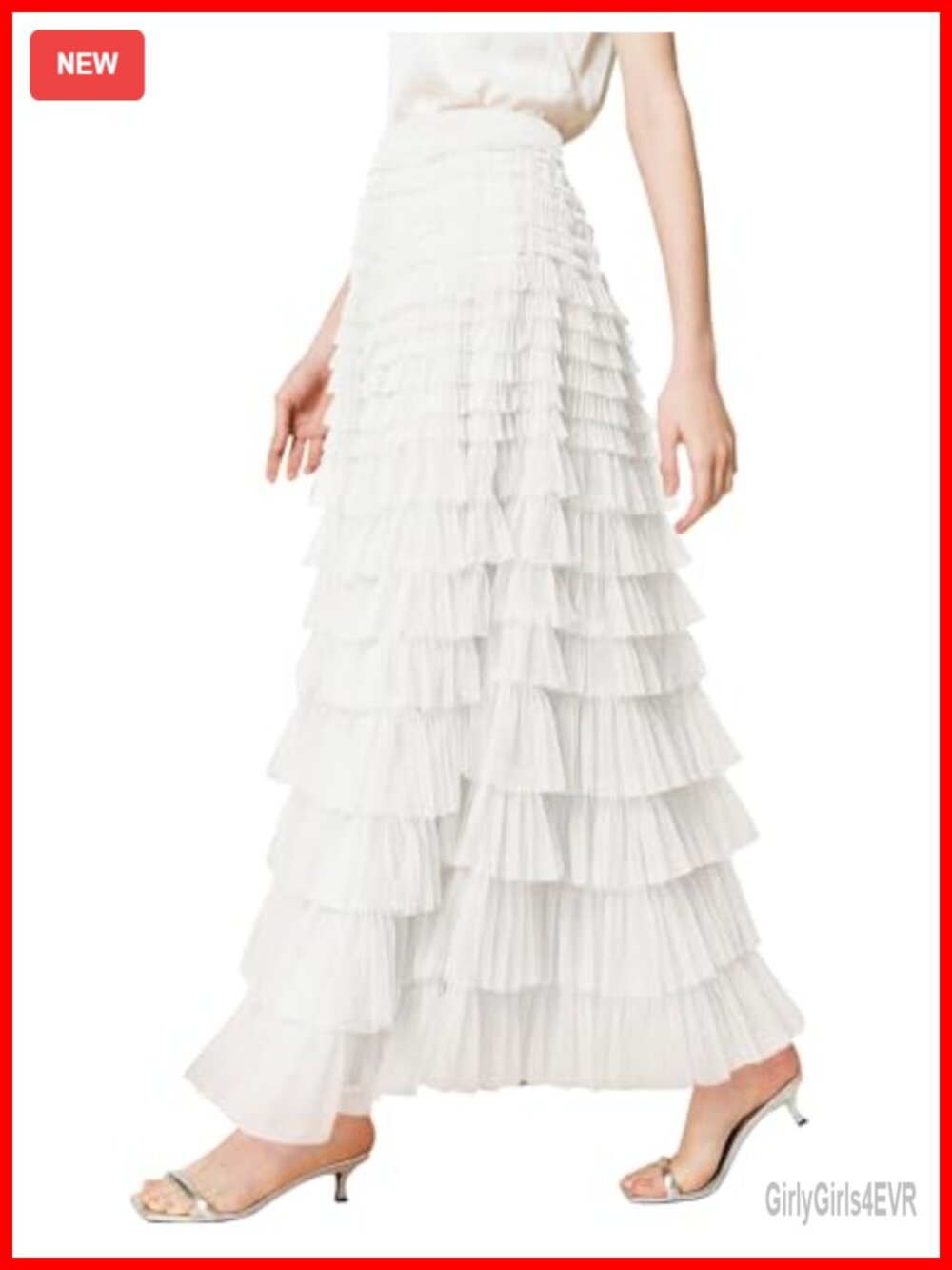 PEHMEA Womens Tulle Maxi Skirt High Waist Tiered A-Line Layered Fairy Skirt